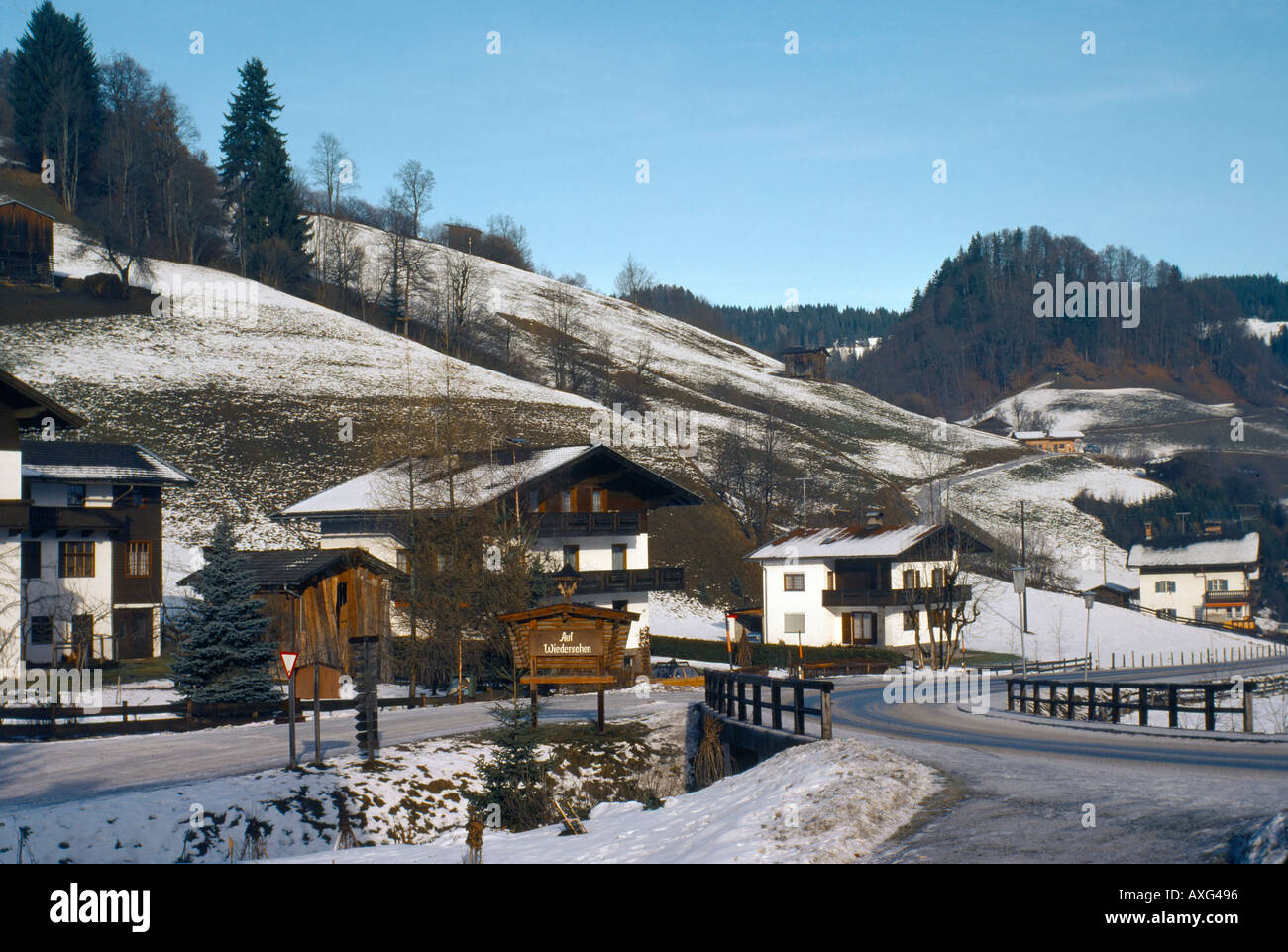 Austria ski resort Niederau Stock Photo