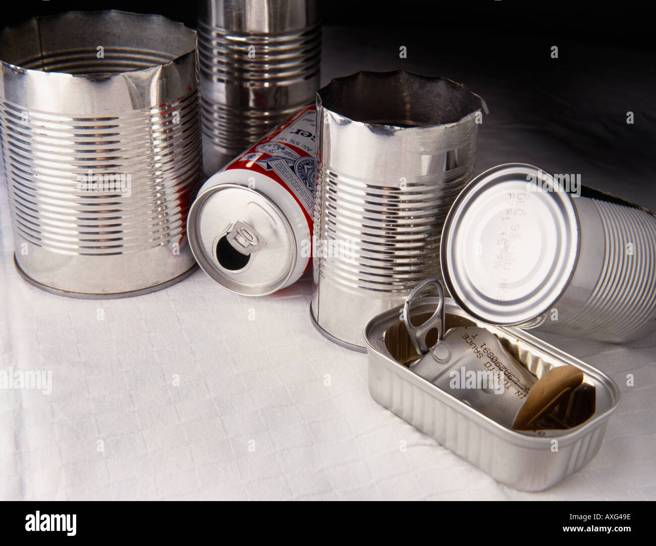 aluminium cans for recycling Stock Photo