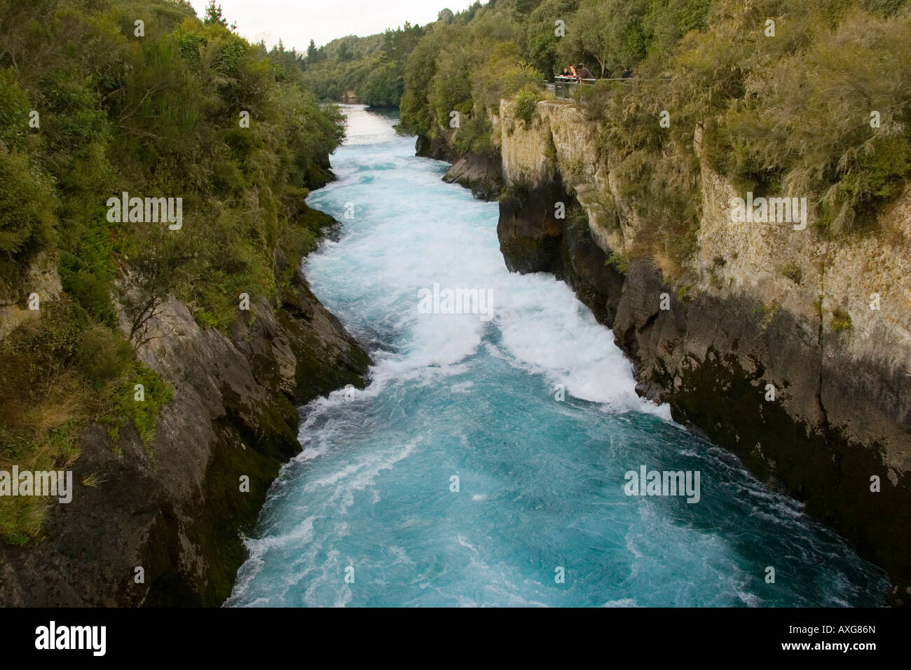 The Waikato River Huka Falls New Zealand Stock Photo Alamy