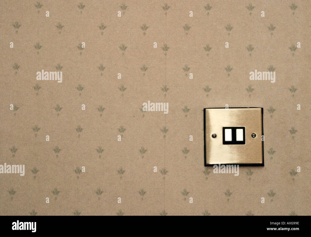 Single Light Switch On Decorated Wall Stock Photo - Alamy