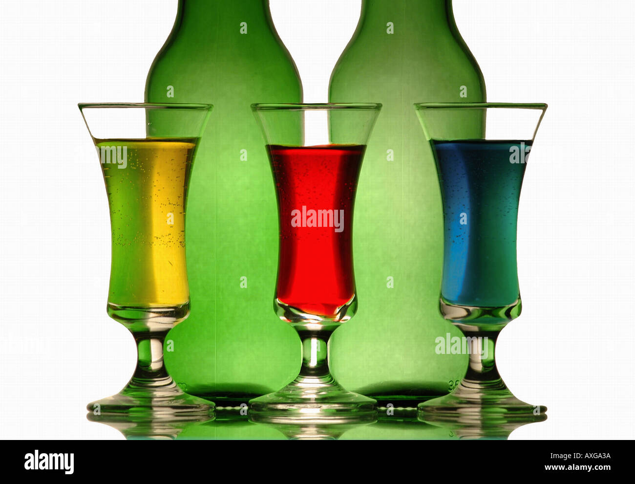 Colored coloured Glass still life study drink beverages Stock Photo Alamy