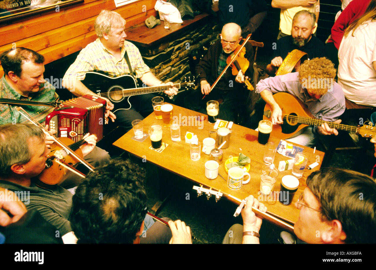 Ireland Galway Traditional Irish pub music musicians session in Days