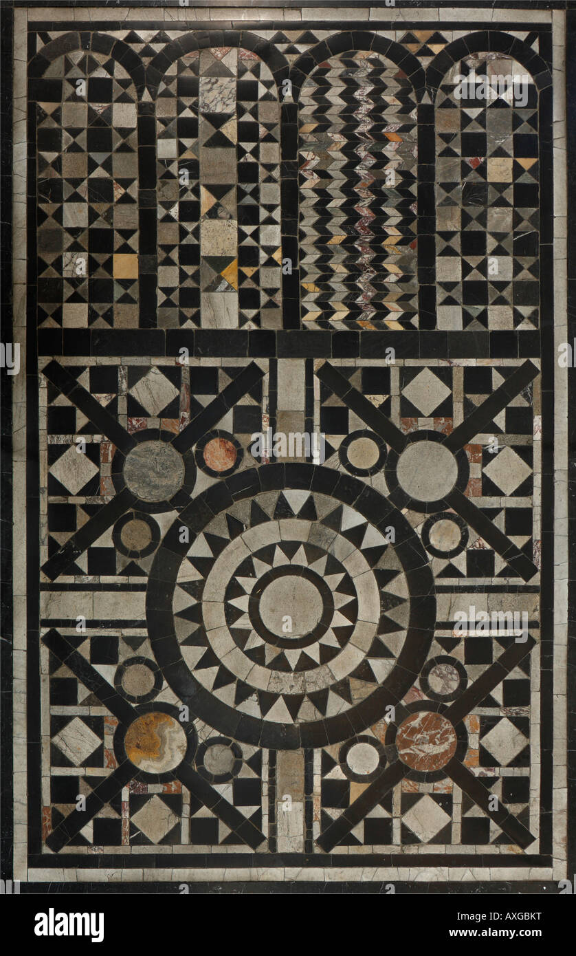 Köln, St. Severin, Romanisches Fußbodenmosaik Stock Photo