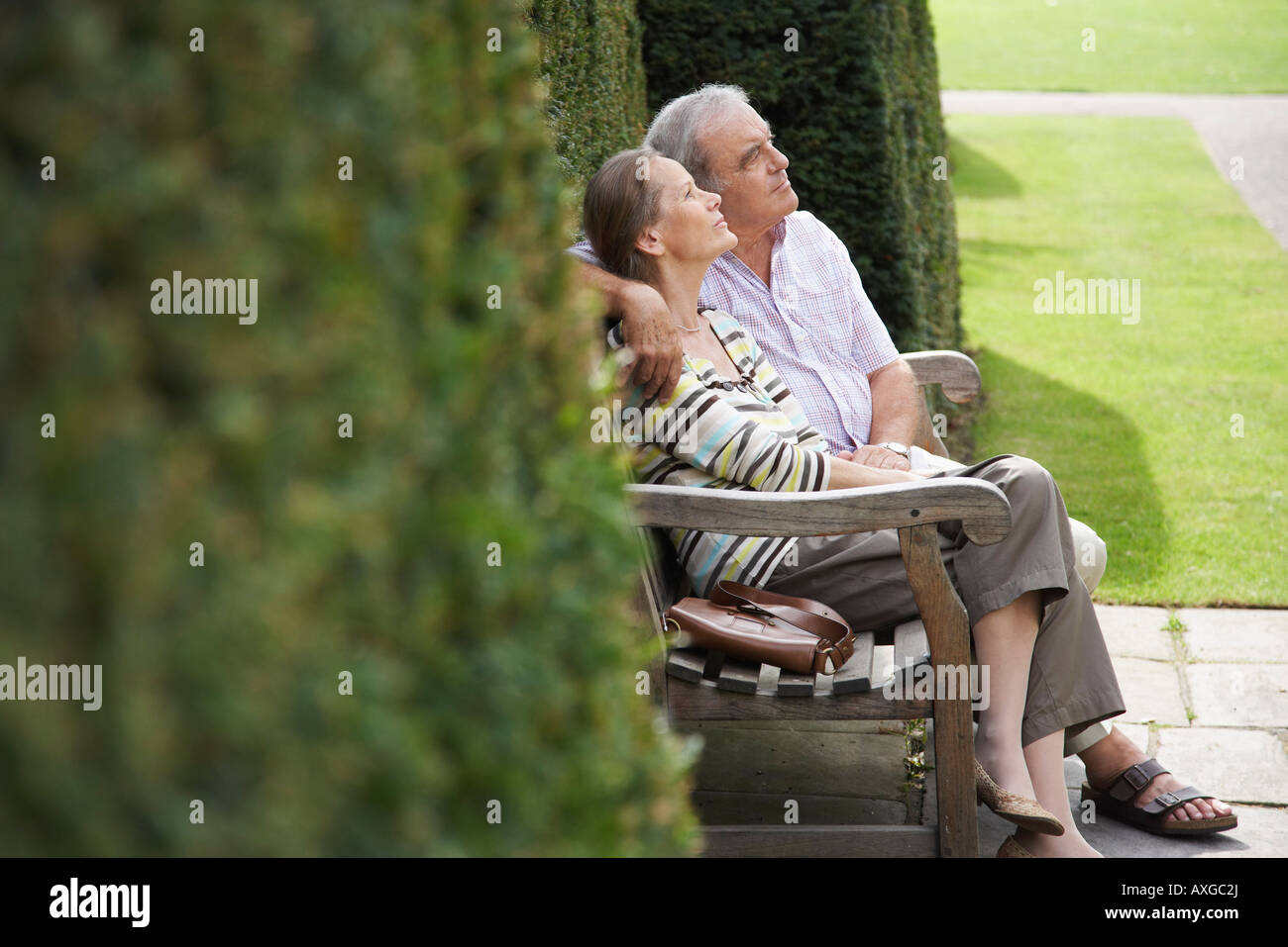 Two Old Men Sitting On Bench High Resolution Stock Photography and ...