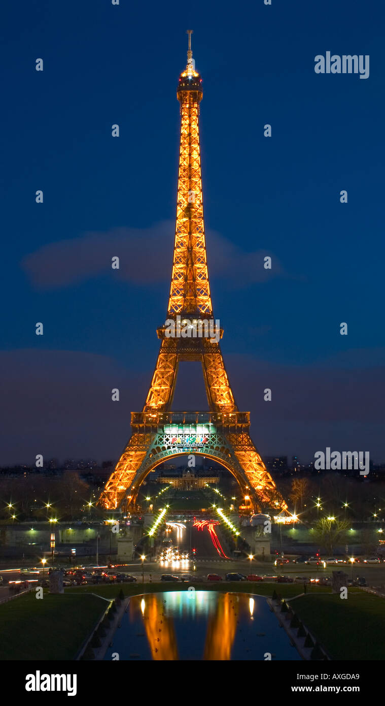 Eiffel Tower at Dusk Stock Photo