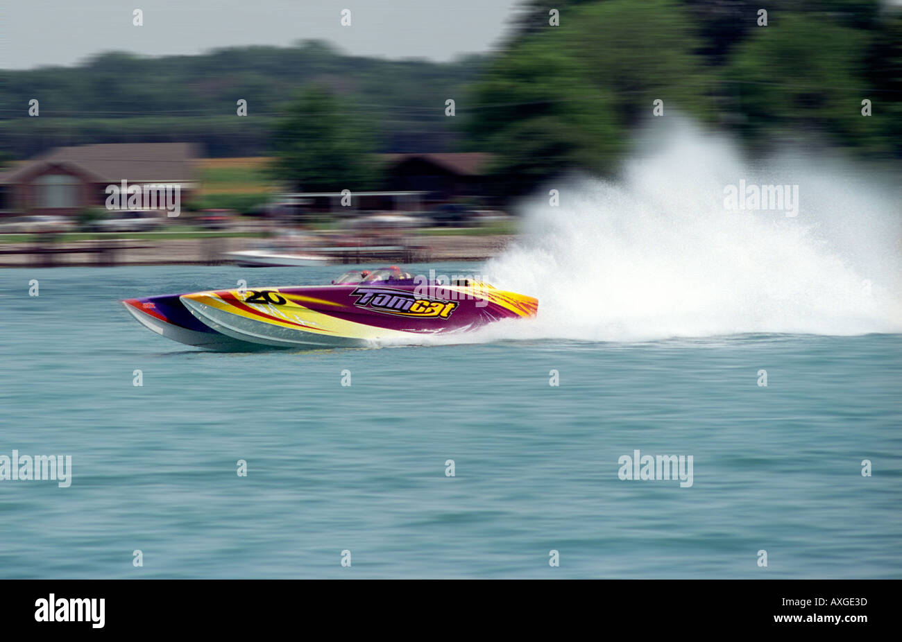 Off shore high speed boat races take place on the St Clair River at
