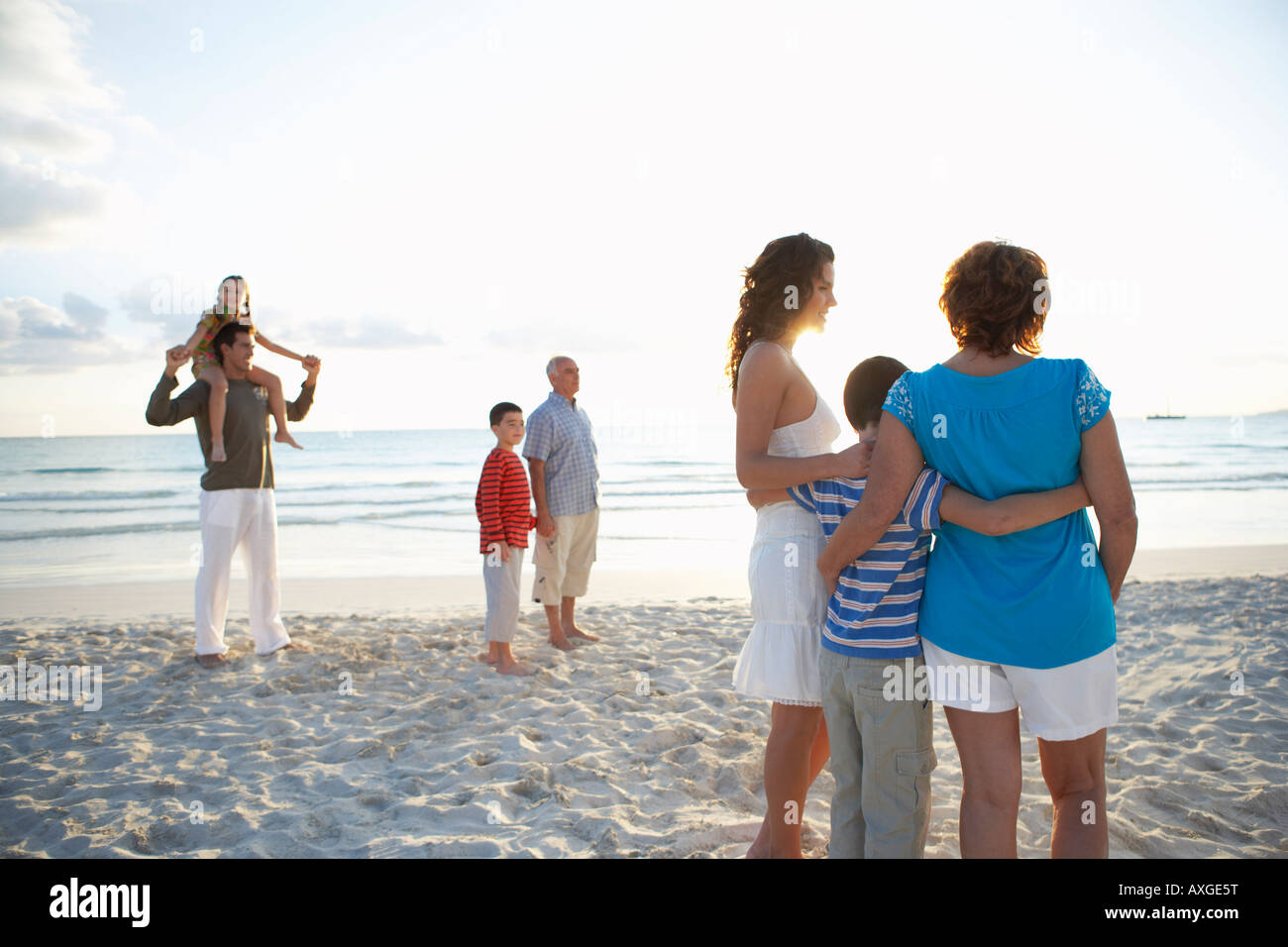 Family on the Beach Stock Photo
