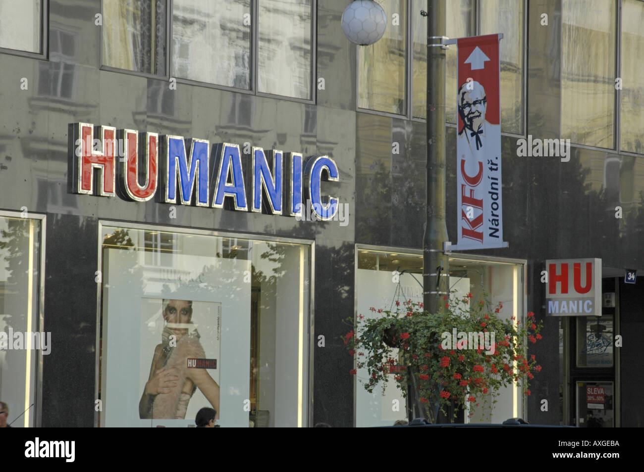 Prague, Humanic, KFC Stock Photo