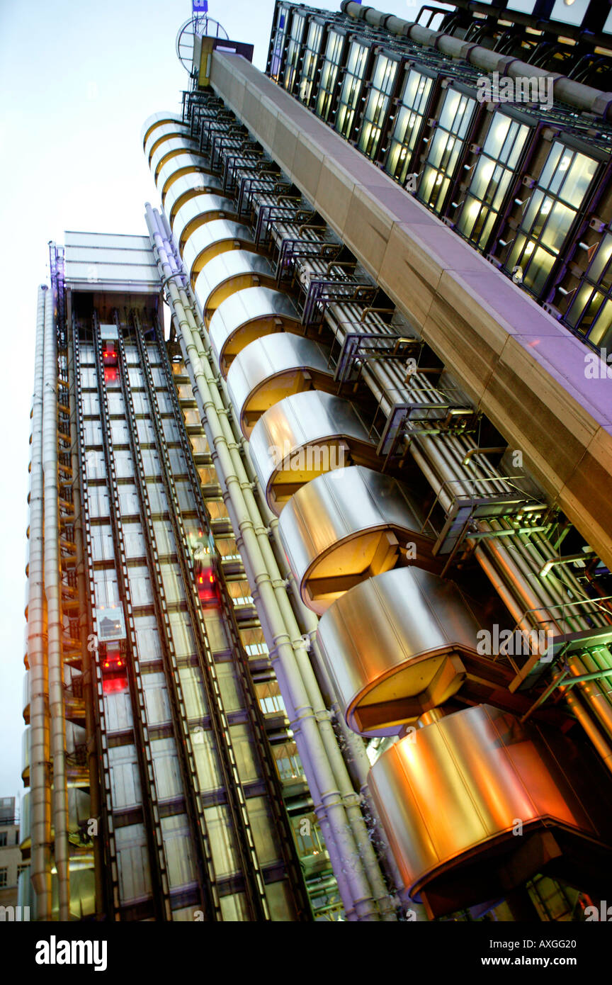 Lloyds Building, The City (Financial District), London UK at Dusk Stock Photo