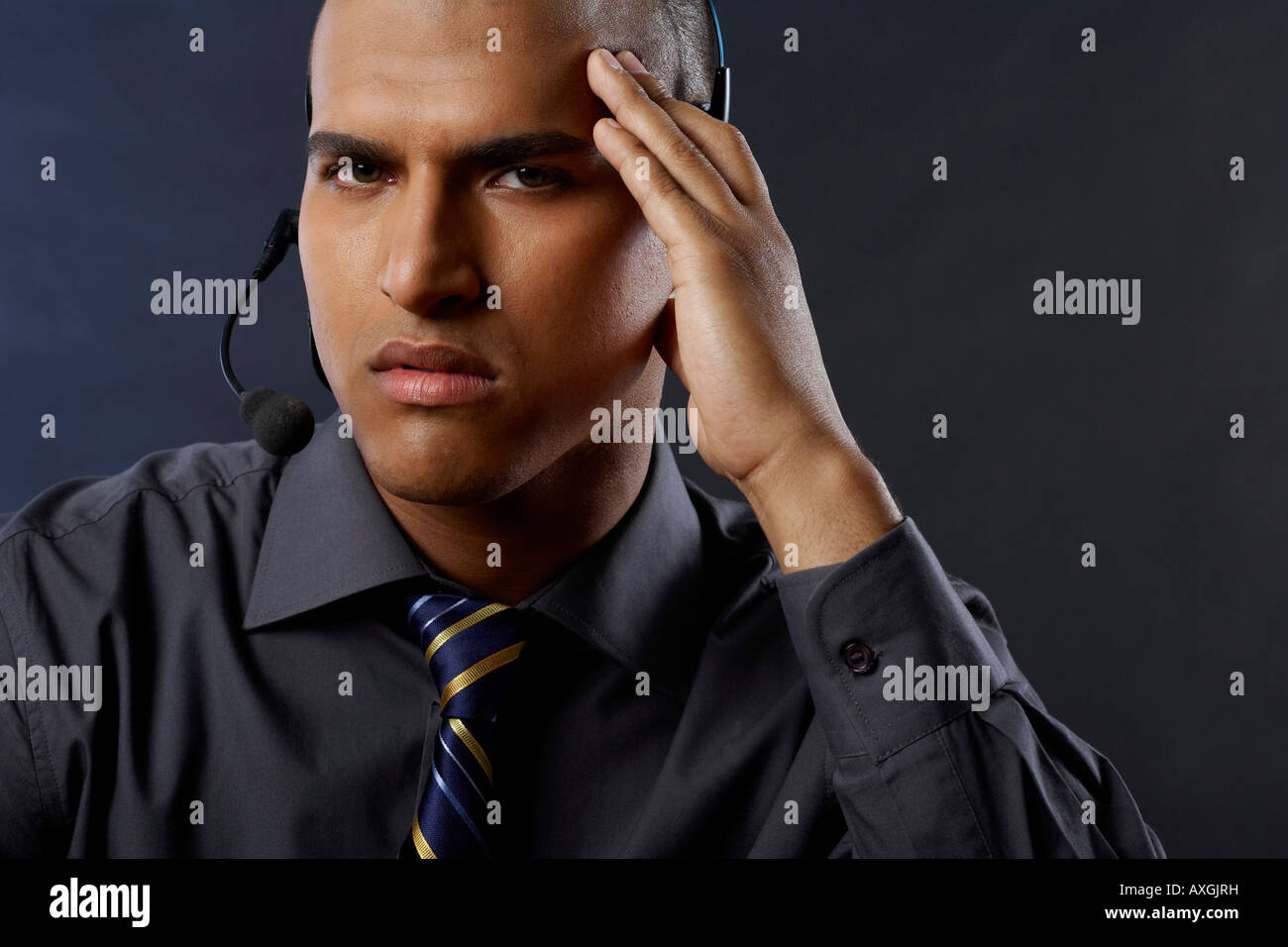 Businessman Wearing Headset Stock Photo