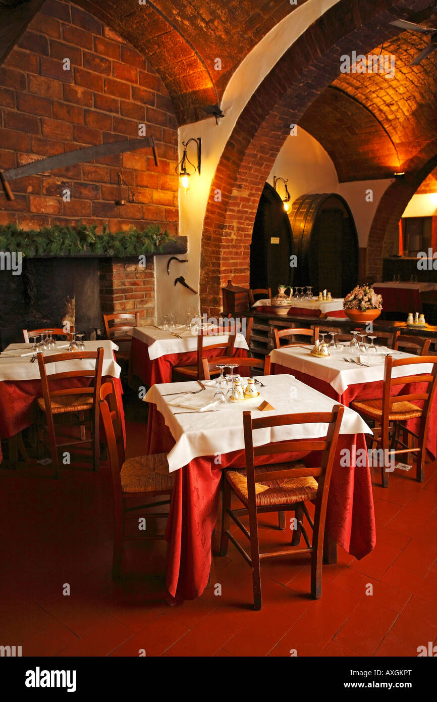 Inside Italian restaurant, Italy Stock Photo