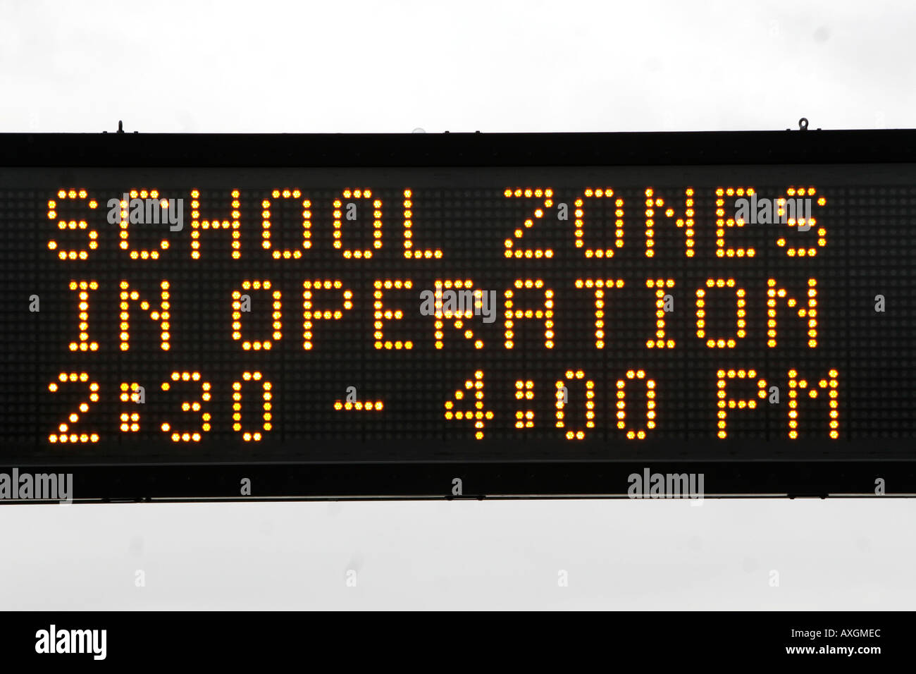 An overhead school road safety sign in Australia Stock Photo