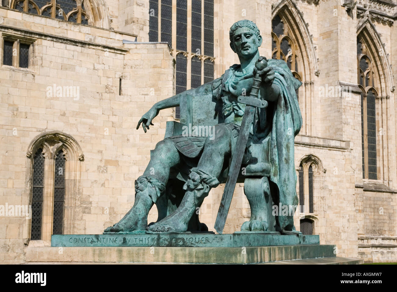 York Yorkshire England UK Bronze statue of Roman Emperor Constantine