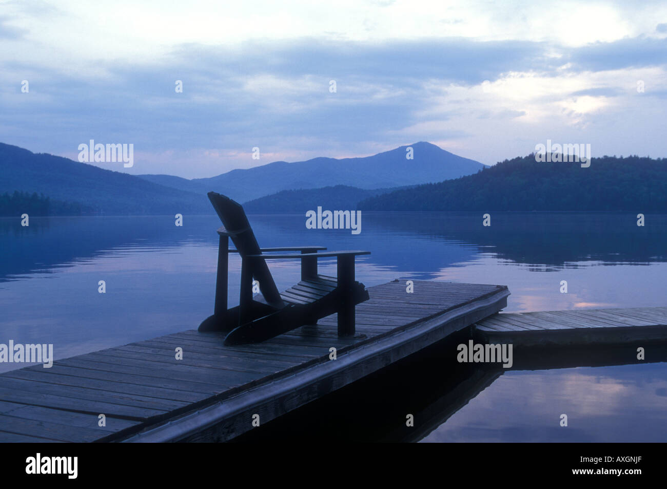 Lake in Adirondack mountains New York State USA Stock Photo