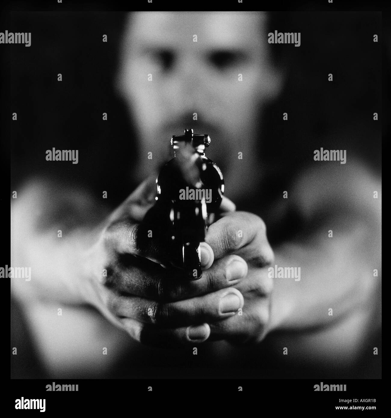 Man with a gun. Stock Photo