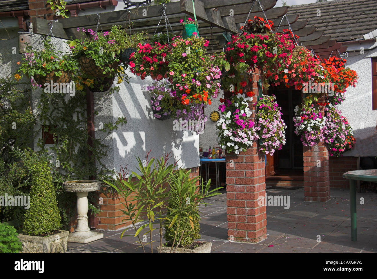 Hanging Flower Baskets Hillcrest Bungalow Waunborfa Road Cefn Fforest