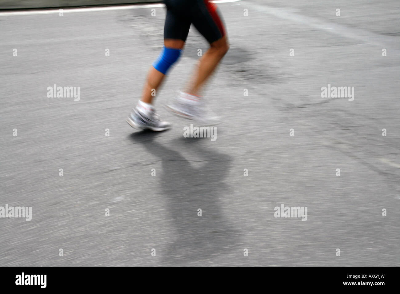 runner in road race Stock Photo