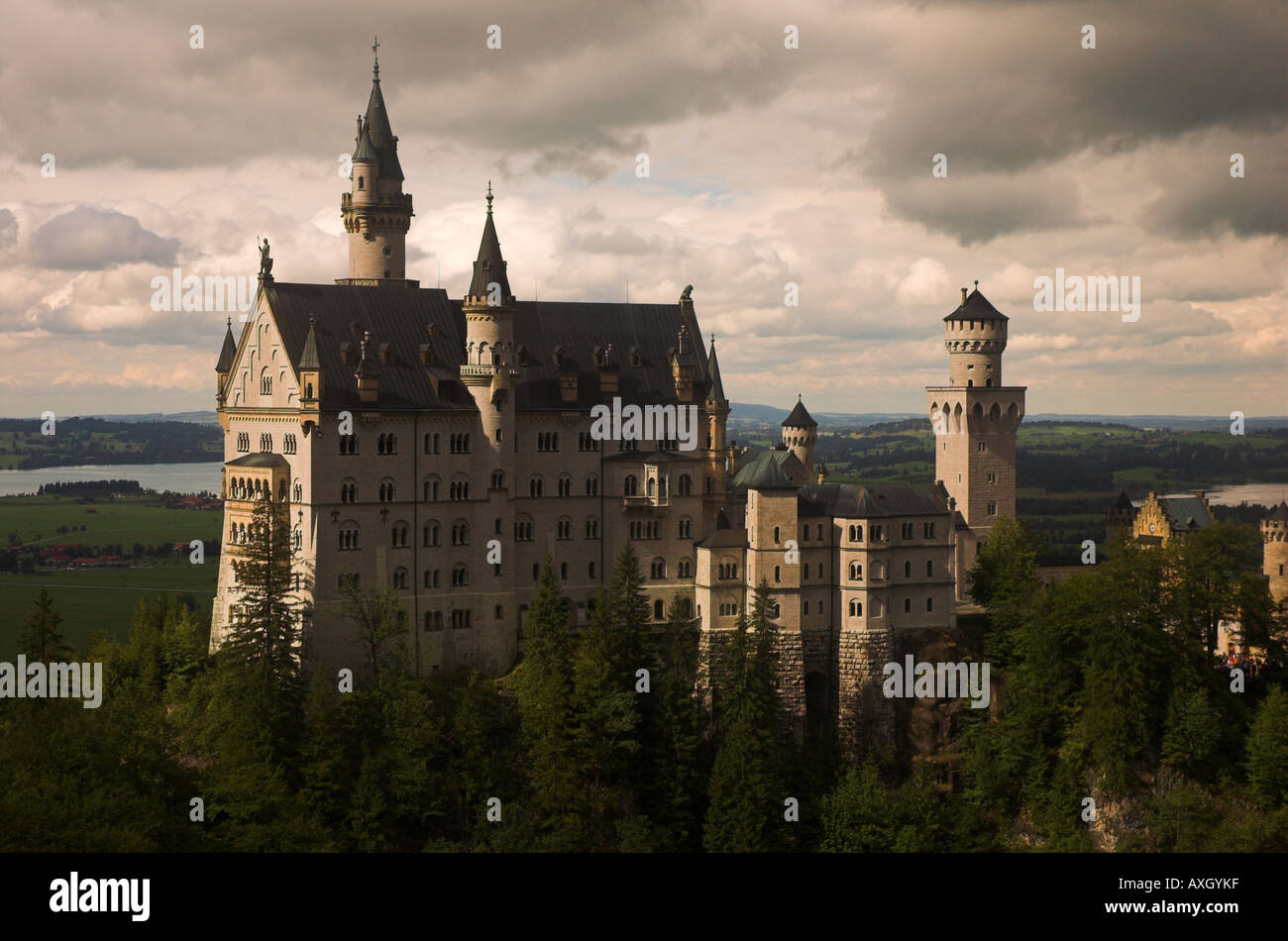 Mad King Ludwig II's (Swan King) Neuschwanstein castle, Nr. Fussen, Bavaria Germany Stock Photo