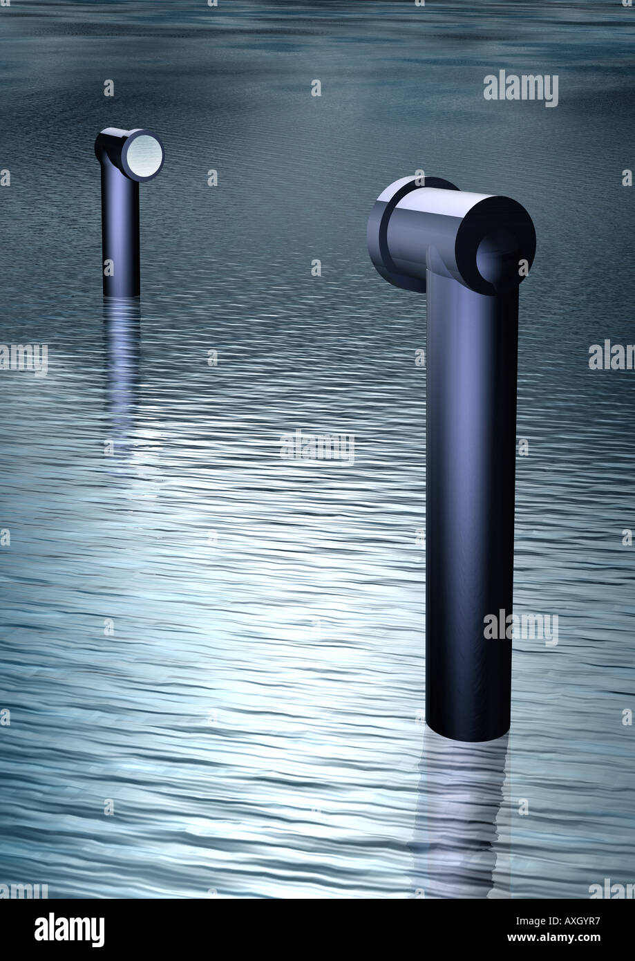 periscope U Boot Sehrohr Periskop aus dem Wasser schauend Stock Photo ...