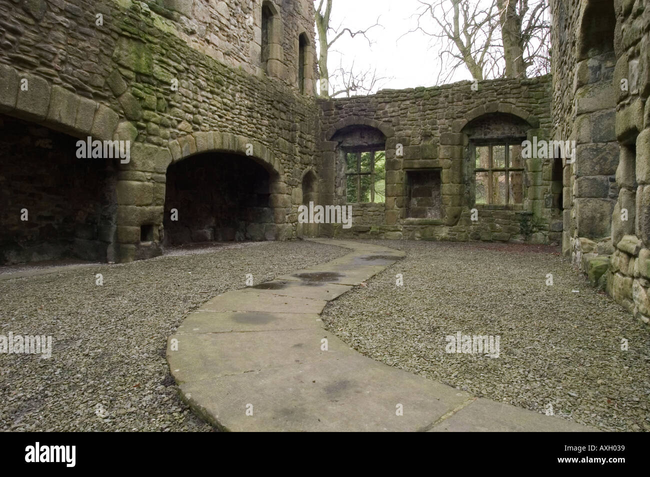 Interior of ruin Stock Photo - Alamy