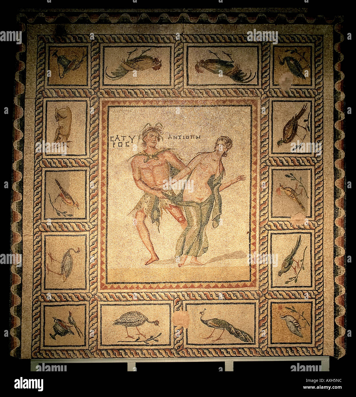 Satyros and Antiope Zeugma Mosaics Gaziantep Museum Stock Photo