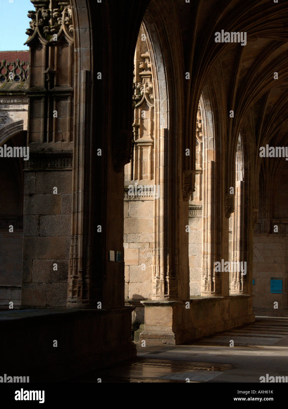 Cloister of Cathedral of Santiago de Compostela. Galicia. Spain Stock Photo