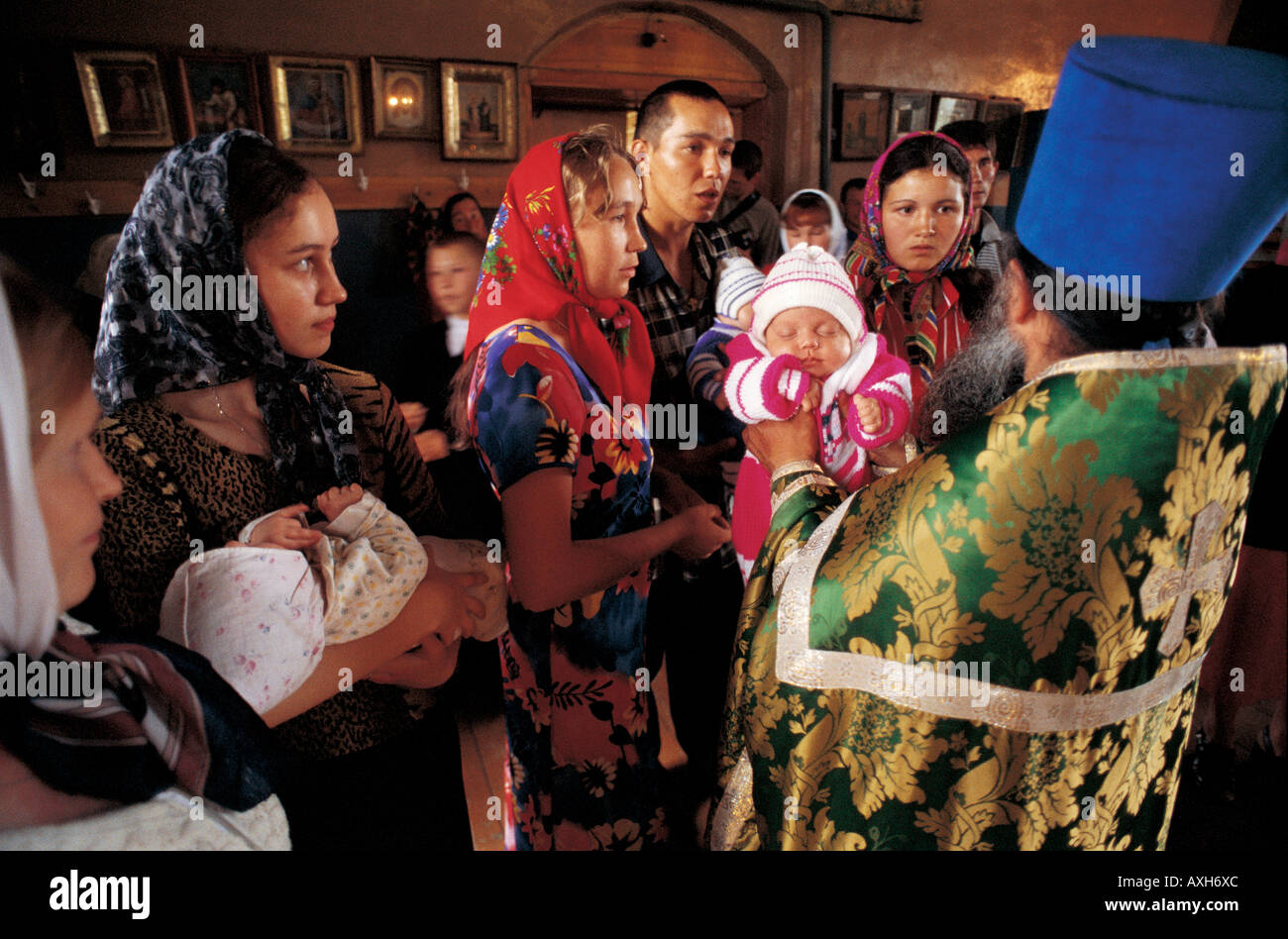 Baptism in south Cuvashia Russian Federation Stock Photo