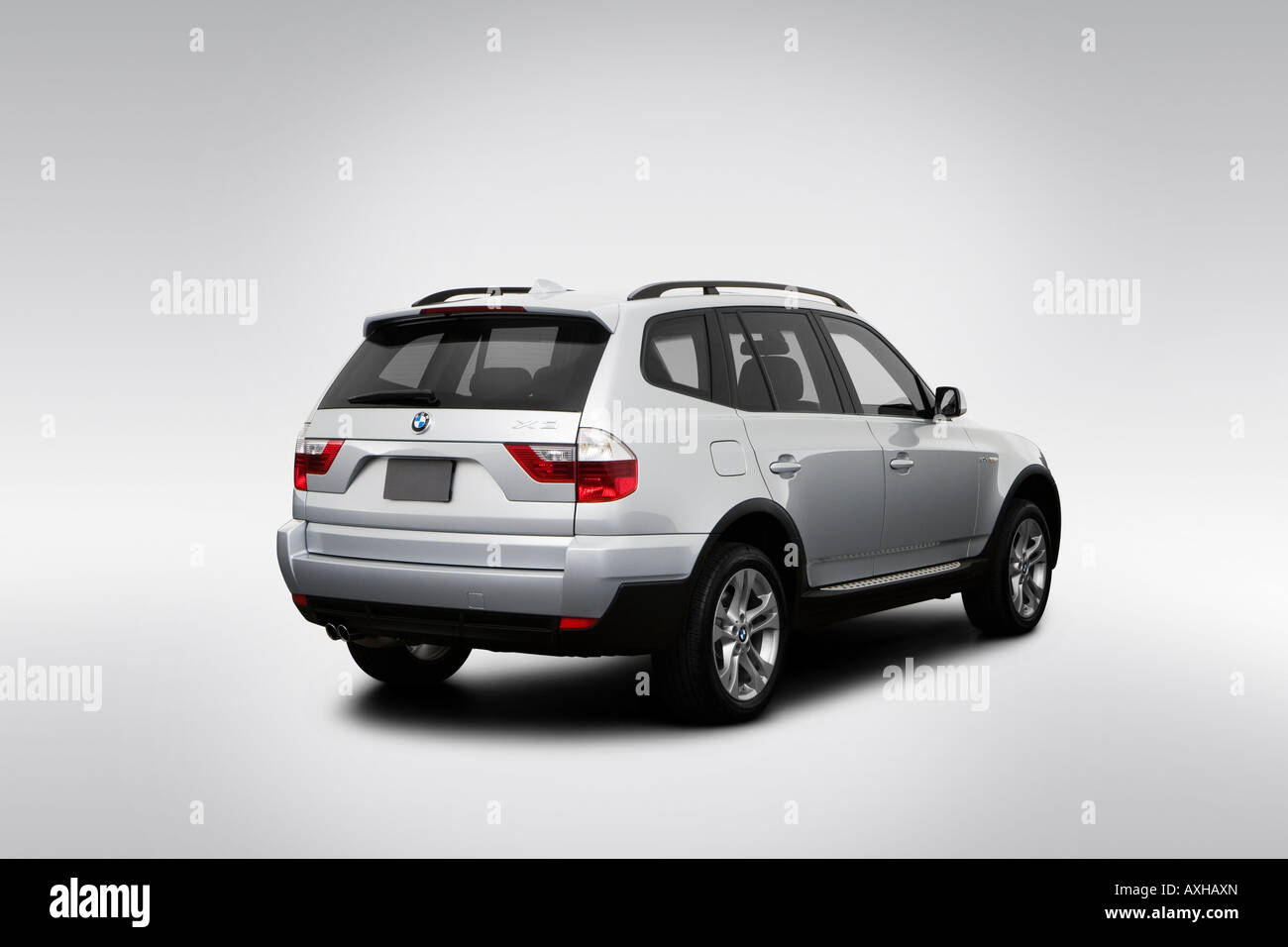 2008 BMW X3 3.0si in Gray - Rear angle view Stock Photo Alamy