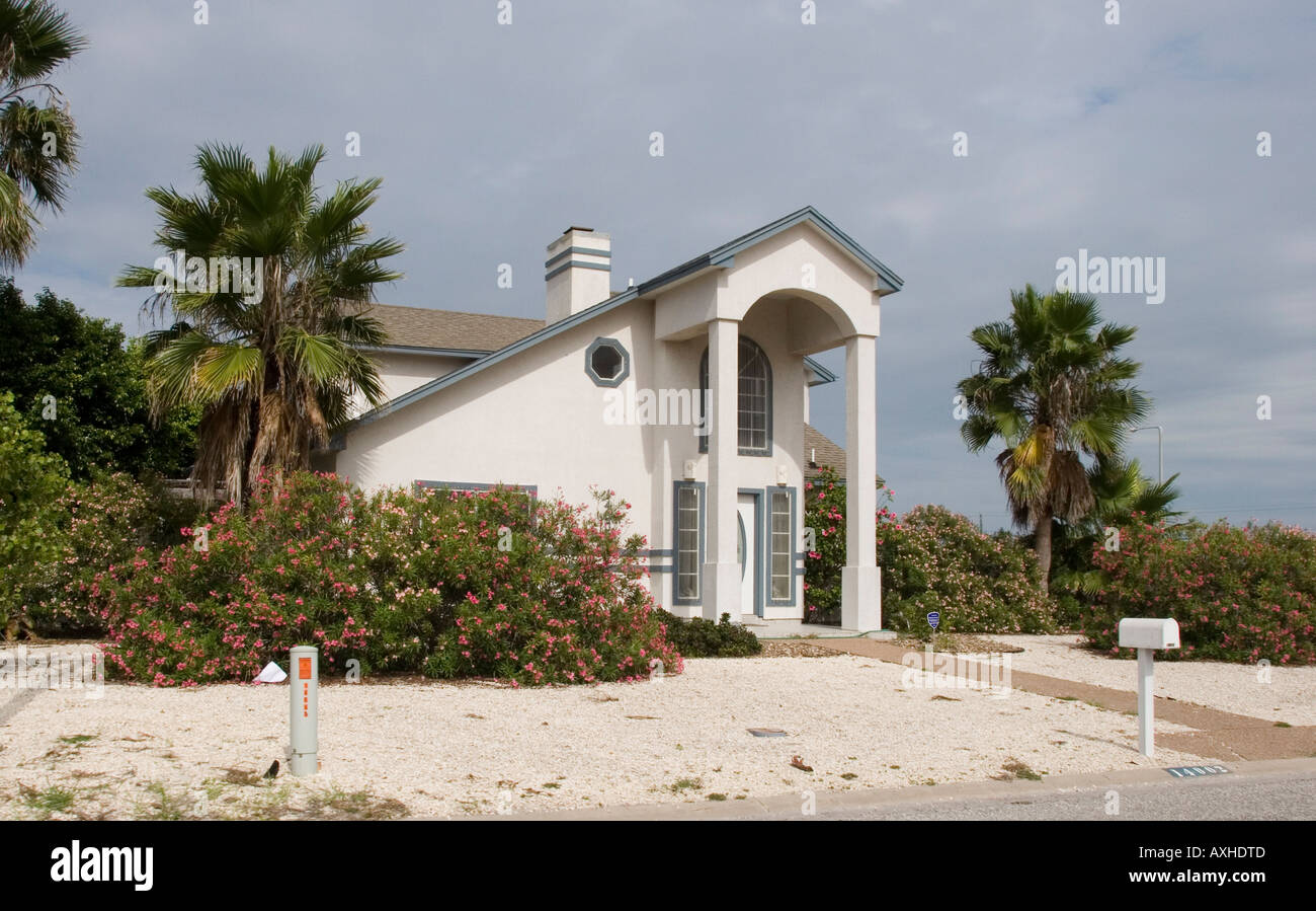 Houses on canal system in South Padre Island Corpus Christi Texas USA