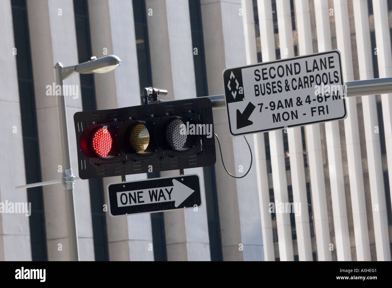 Traffic lights in Downtown Houston Texas TX USA Stock Photo Alamy