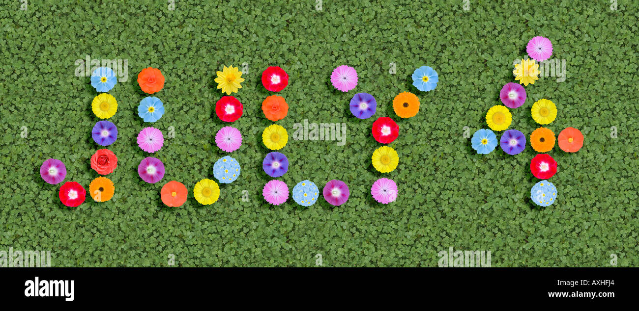 word fourth of July written with flowers Stock Photo Alamy