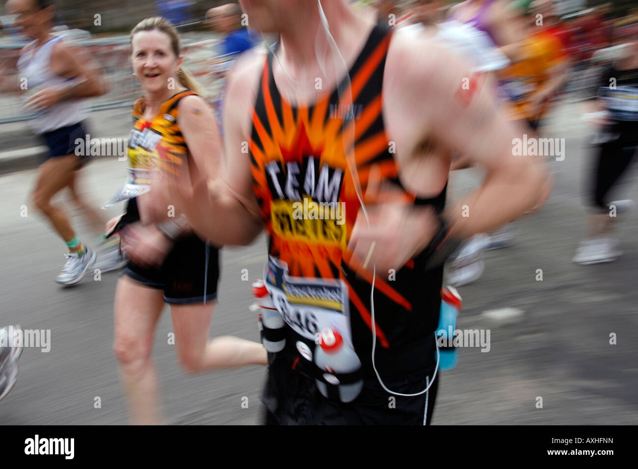 team diabetes runners in rome marathon 2008 Stock Photo Alamy