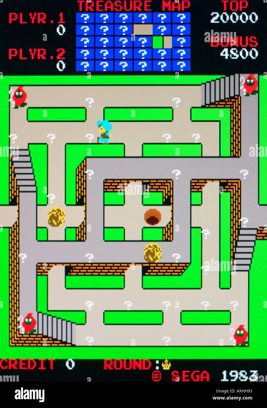 Sinbad Mystery Sega 1983 Vintage arcade videogame screen shot - EDITORIAL USE ONLY Stock Photo