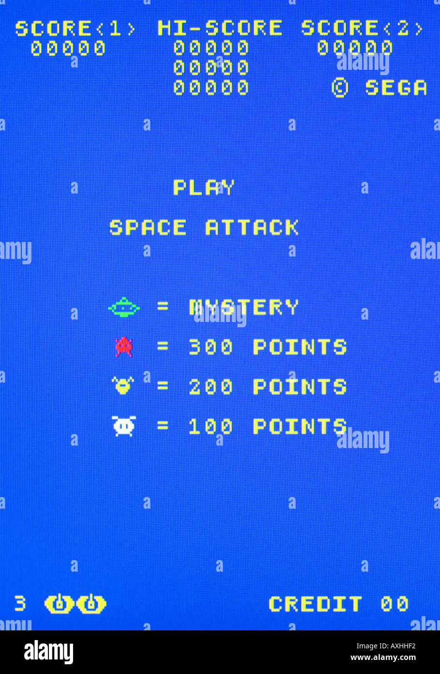 Space Attack Sega 1979 Vintage arcade videogame screen shot - EDITORIAL ...