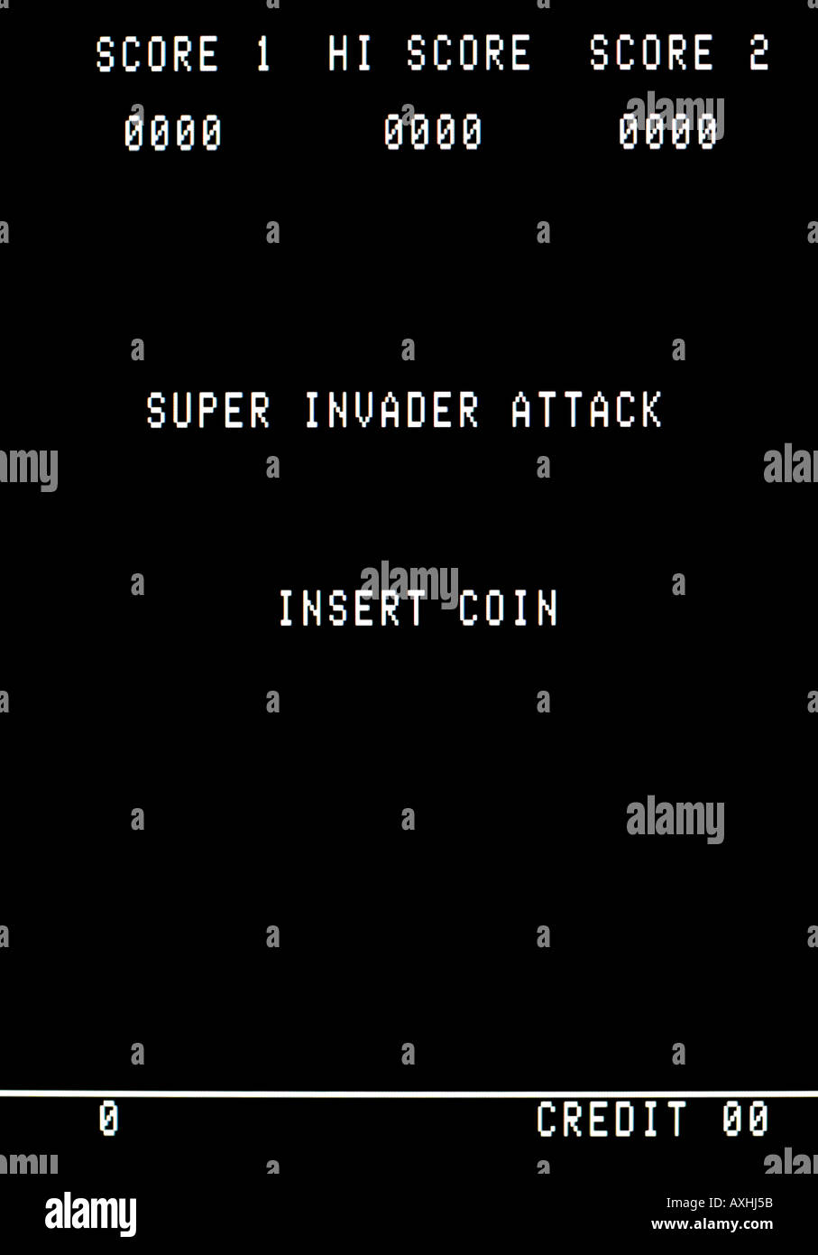 Super Invader Attack Zaccaria Zelco 1978 Vintage arcade videogame screen shot - EDITORIAL USE ONLY Stock Photo