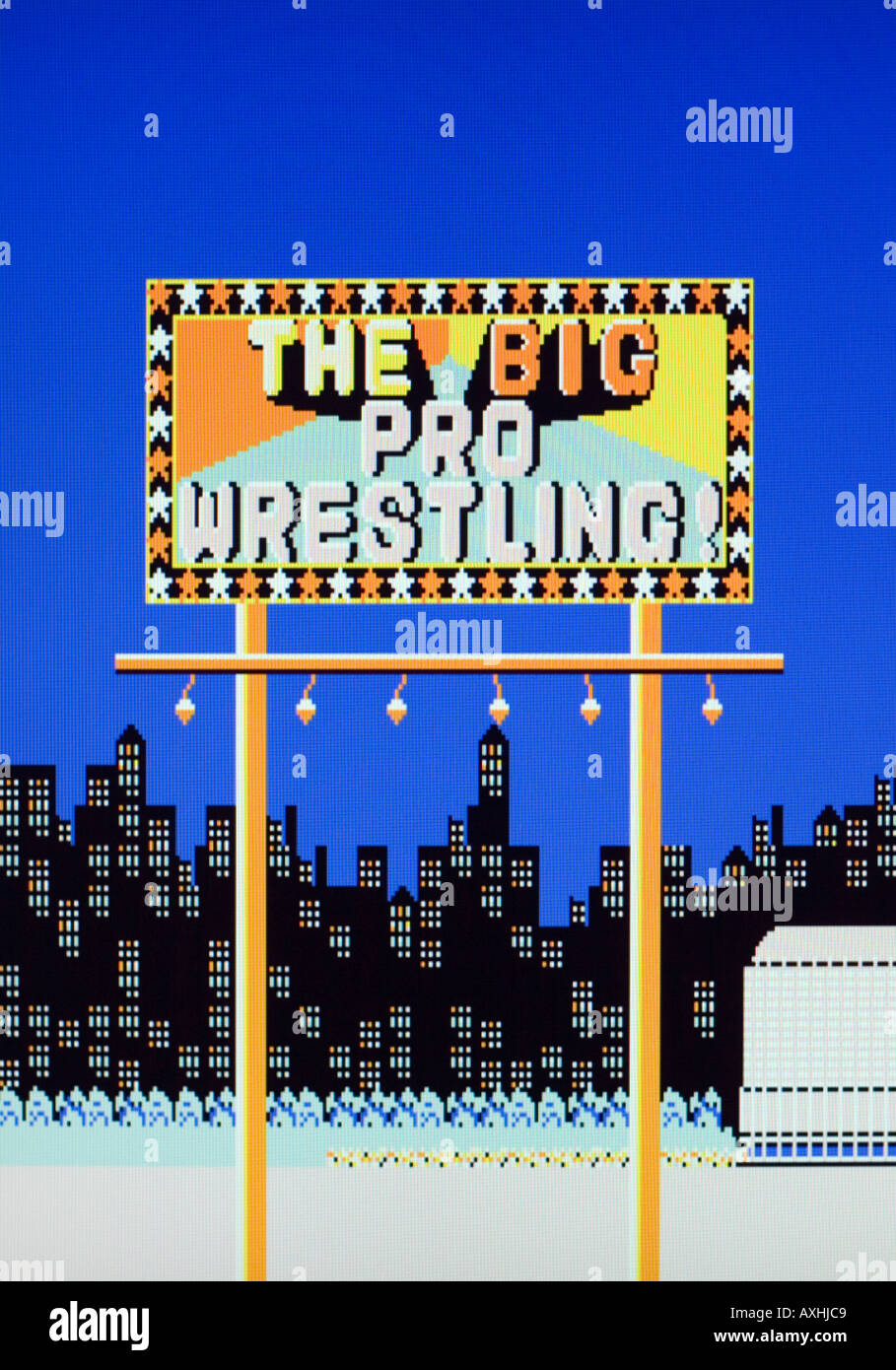 The Big Pro Wrestling Technos 1984 Vintage arcade videogame screen shot - EDITORIAL USE ONLY Stock Photo
