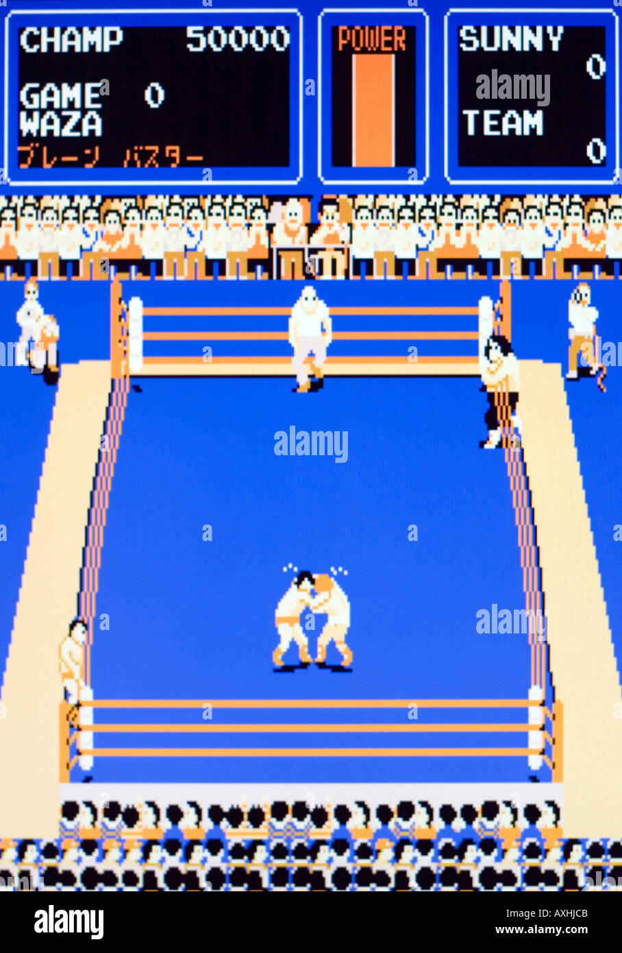 The Big Pro Wrestling Technos 1984 Vintage arcade videogame screen shot - EDITORIAL USE ONLY Stock Photo