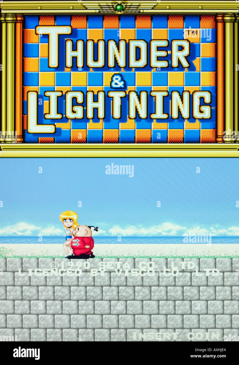 Thunder Lightening Seta Co Ltd Visco Co Ltd 1990 Vintage arcade videogame screen shot - EDITORIAL USE ONLY Stock Photo