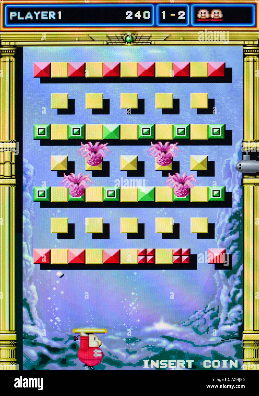 Thunder Lightening Seta Co Ltd Visco Co Ltd 1990 Vintage arcade videogame screen shot - EDITORIAL USE ONLY Stock Photo