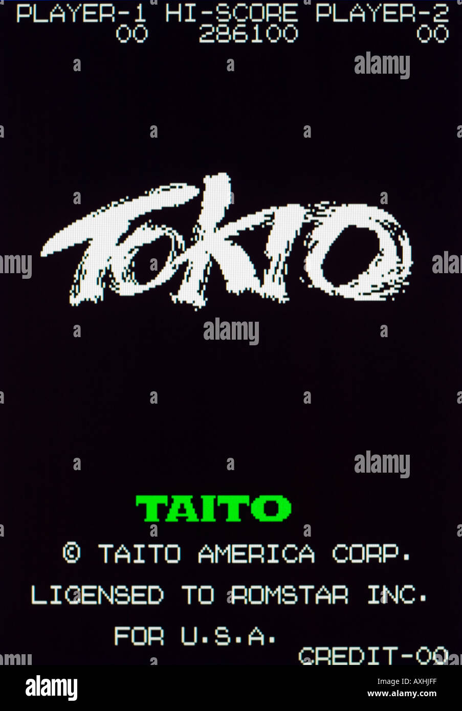 Tokio Scramble Formation Taito 1986 Vintage arcade videogame screen shot - EDITORIAL USE ONLY Stock Photo