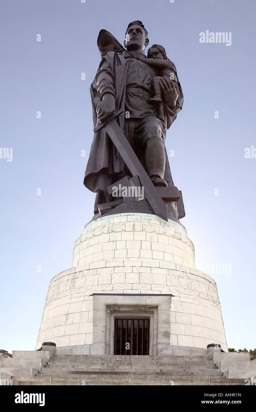 the Soviet monument of honor in Treptow Berlin Germany Europe statue Stock Photo