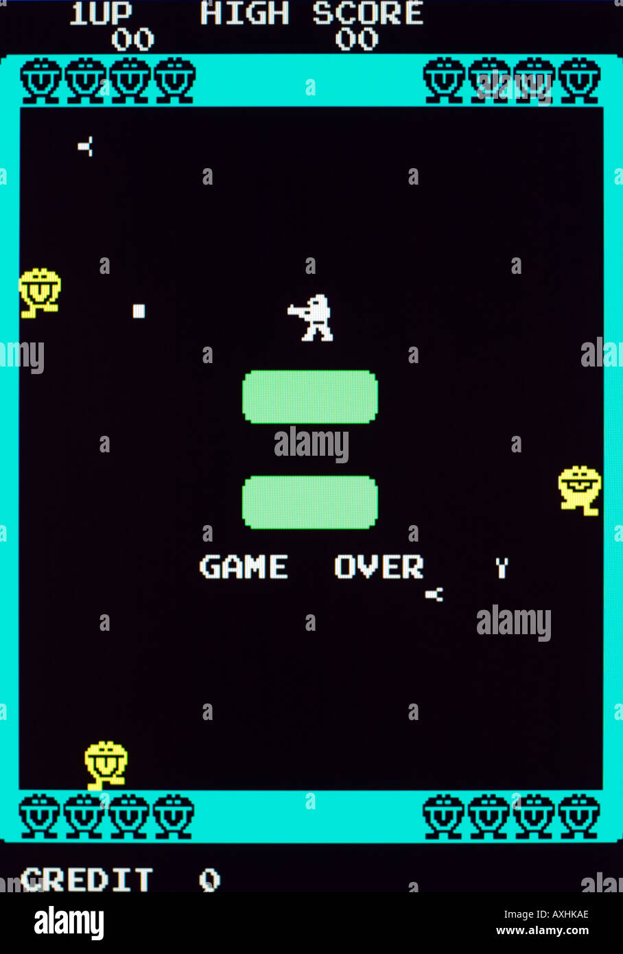War Warp Namco 1981 Vintage arcade videogame screen shot - EDITORIAL USE ONLY Stock Photo