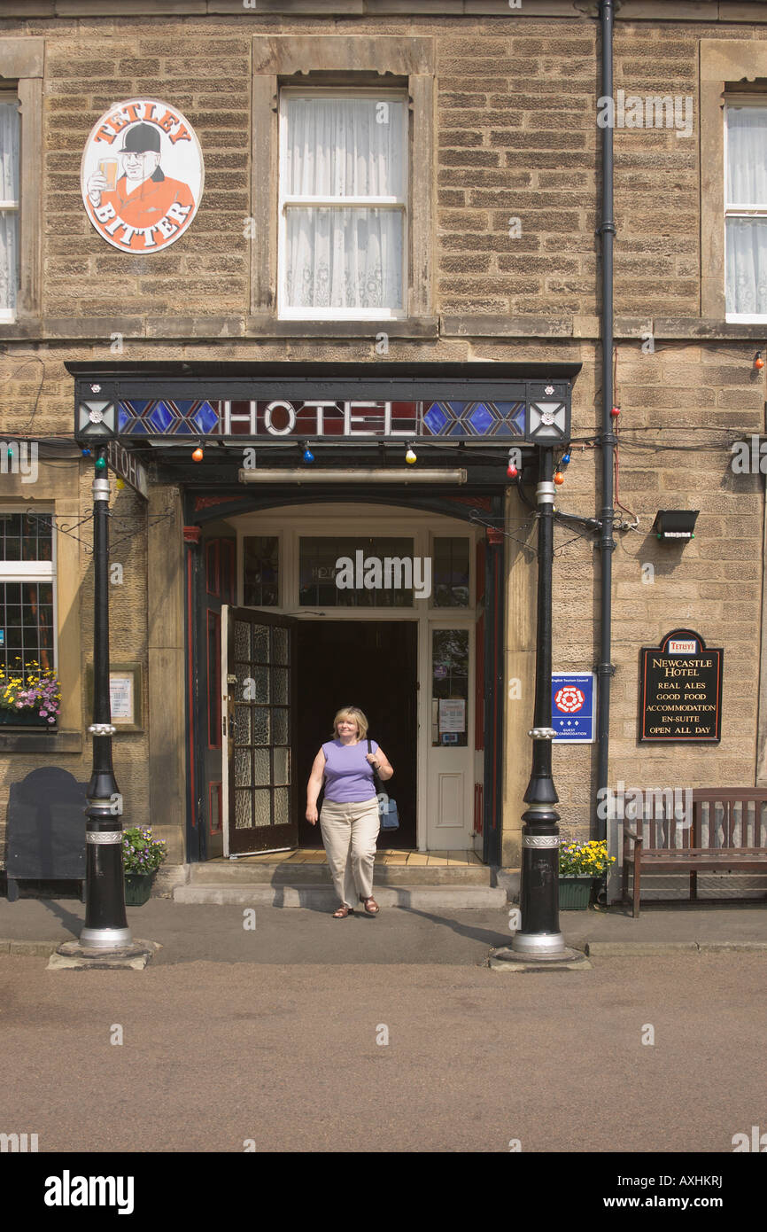 Entrance of the Newcastle Hotel Rothbury Northumberland UK Stock Photo ...