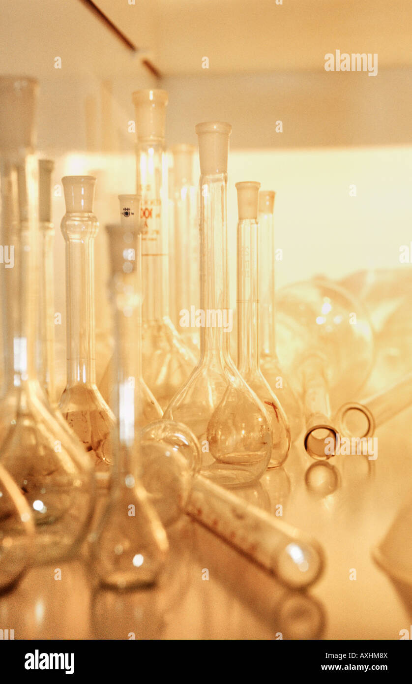 glass containers used in chemistry Stock Photo Alamy
