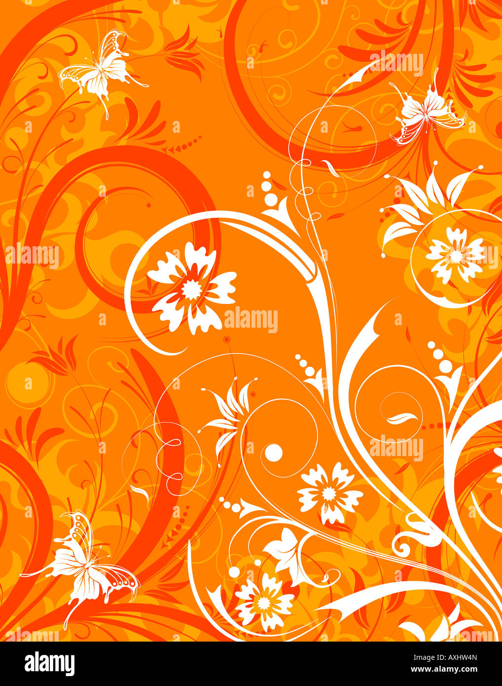 Abstract flower background with butterfly Stock Photo - Alamy