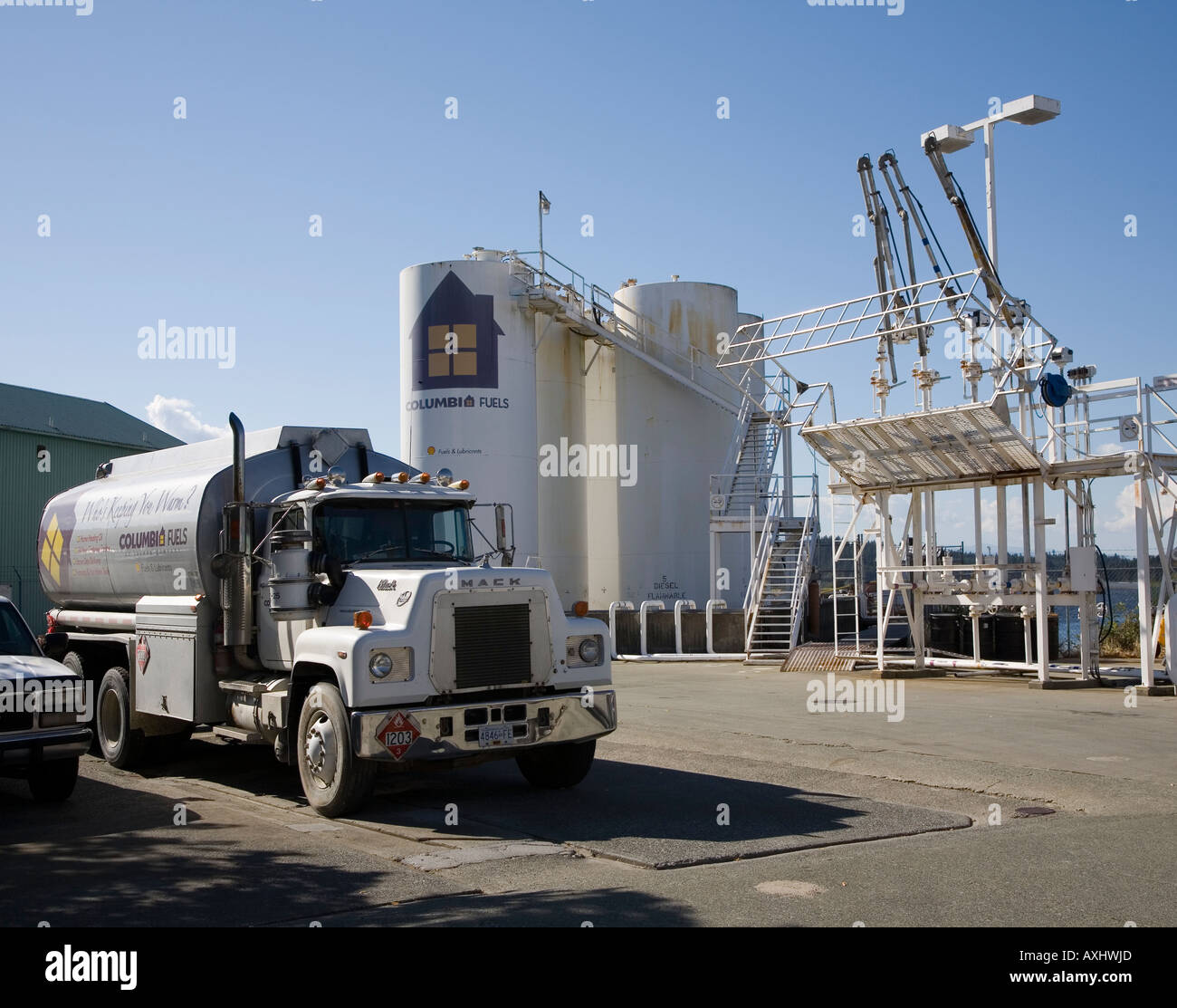 Commercial fuel supply Port Alberni Vancouver island Canada Stock Photo
