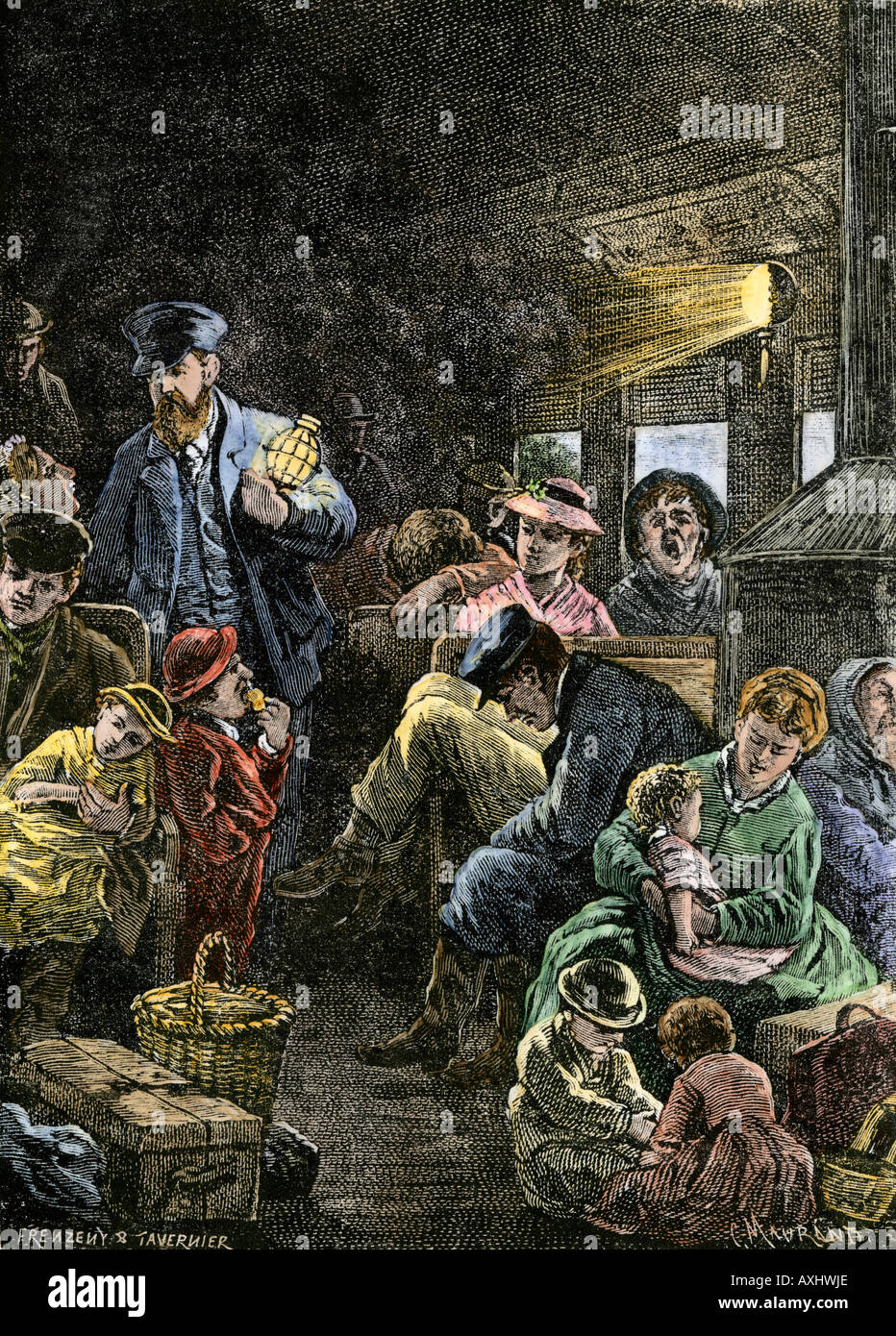 Settlers emigrating by railroad train hi-res stock photography and ...