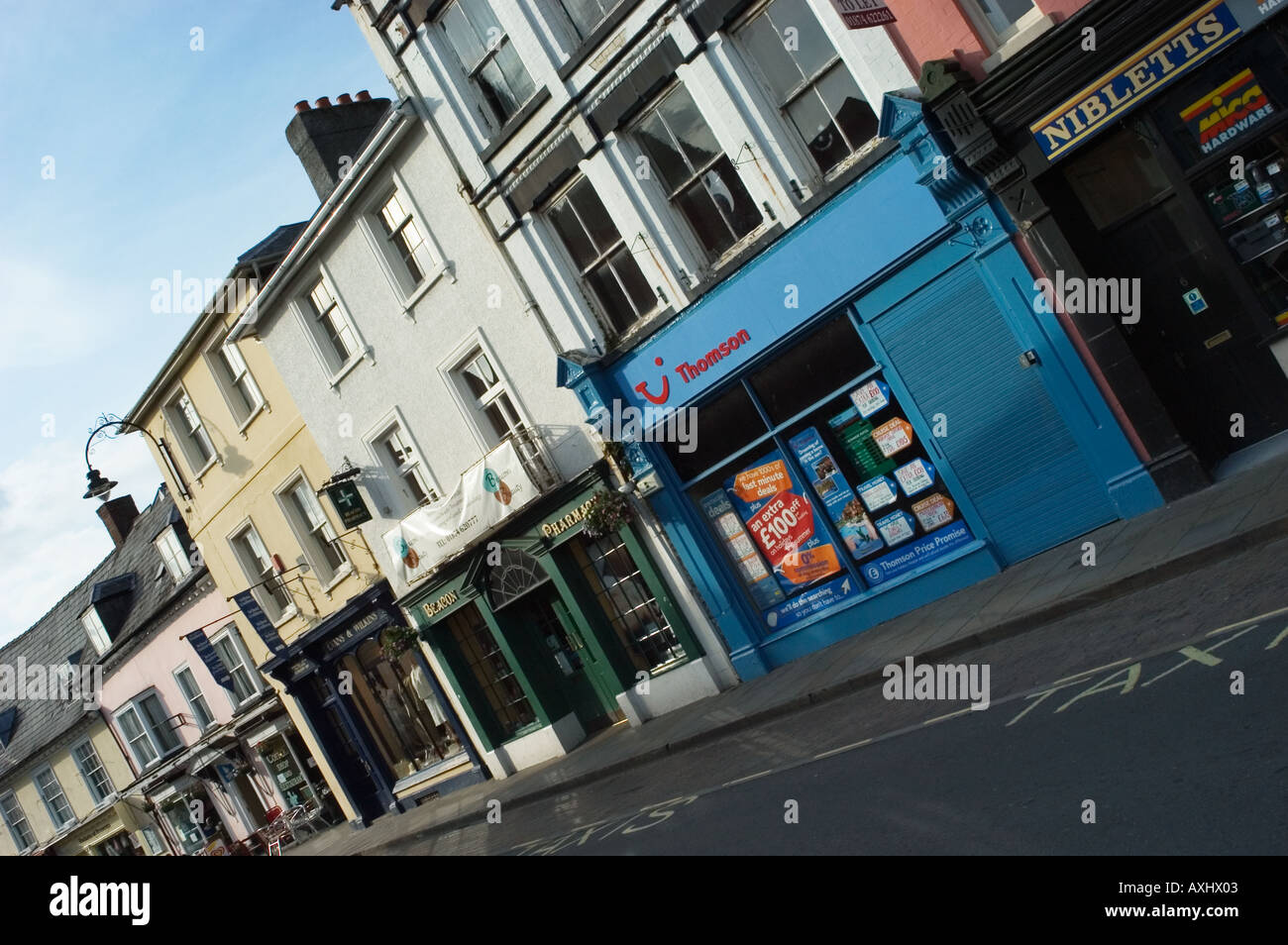 Street in Brecon, Wales Stock Photo Alamy
