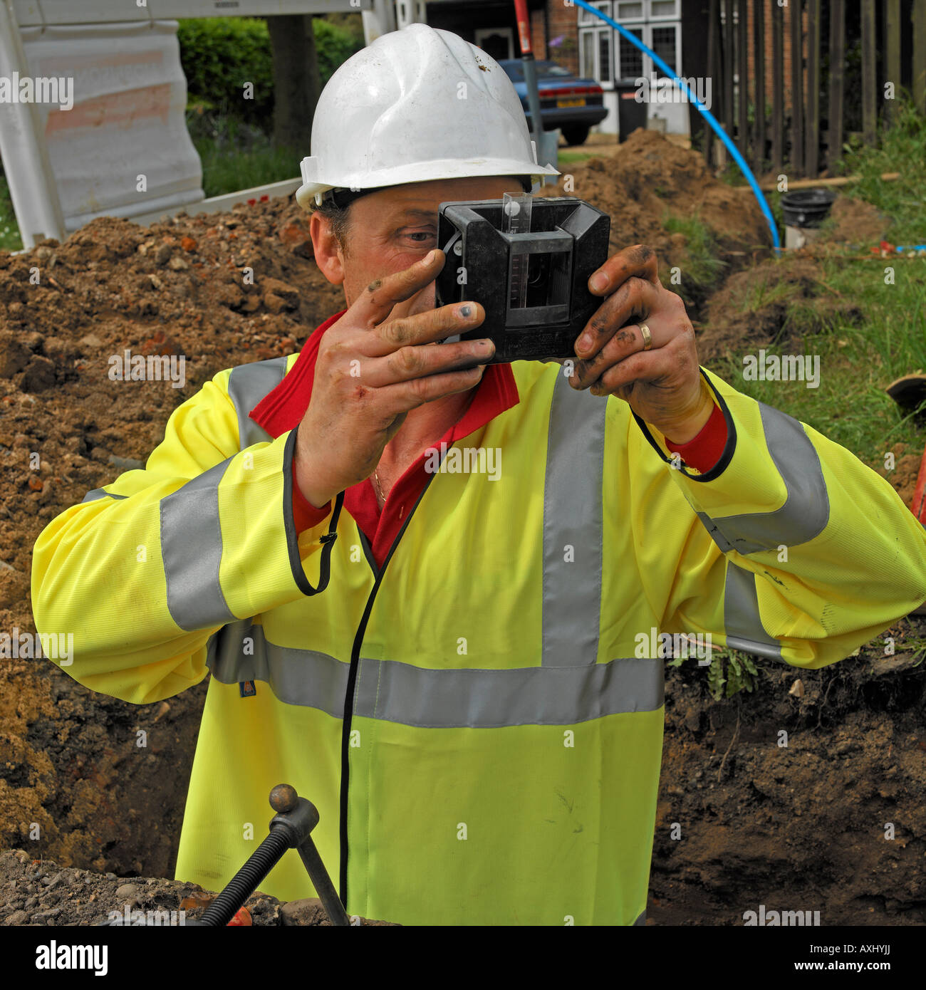 Water engineer tests drinking water Stock Photo Alamy