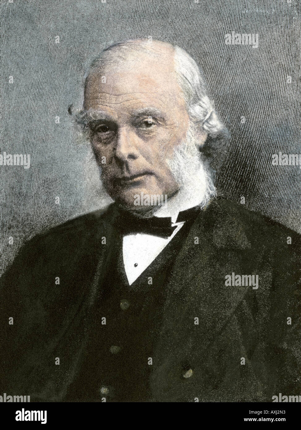 English surgeon Joseph Lister. Hand-colored halftone of a photograph Stock Photo